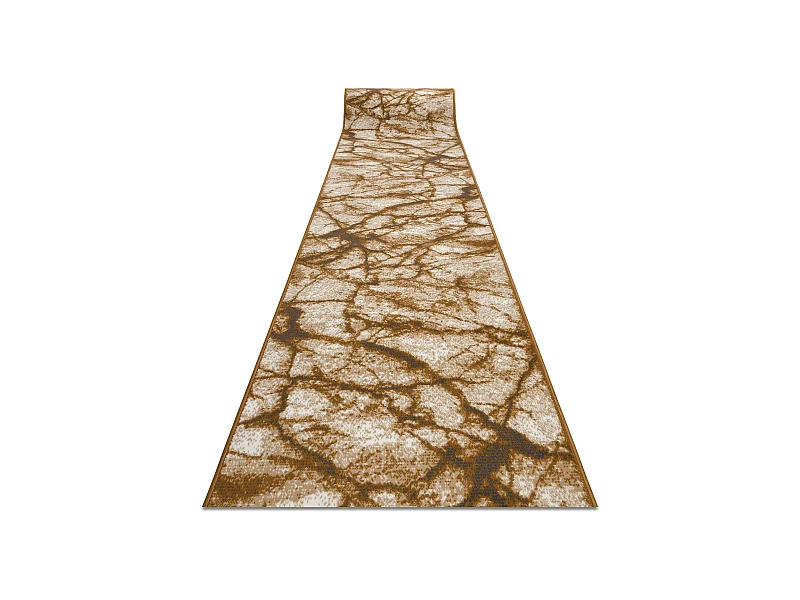 TAPIS DE COULOIR BCF MORAD Marmur Marbre beige / or gris 60x360 cm