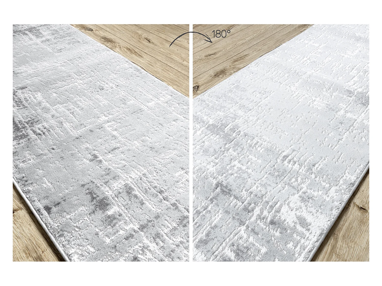 Tapis de couloir Structural MEFE 8722 deux niveaux de molleton gris /  70x1400 cm