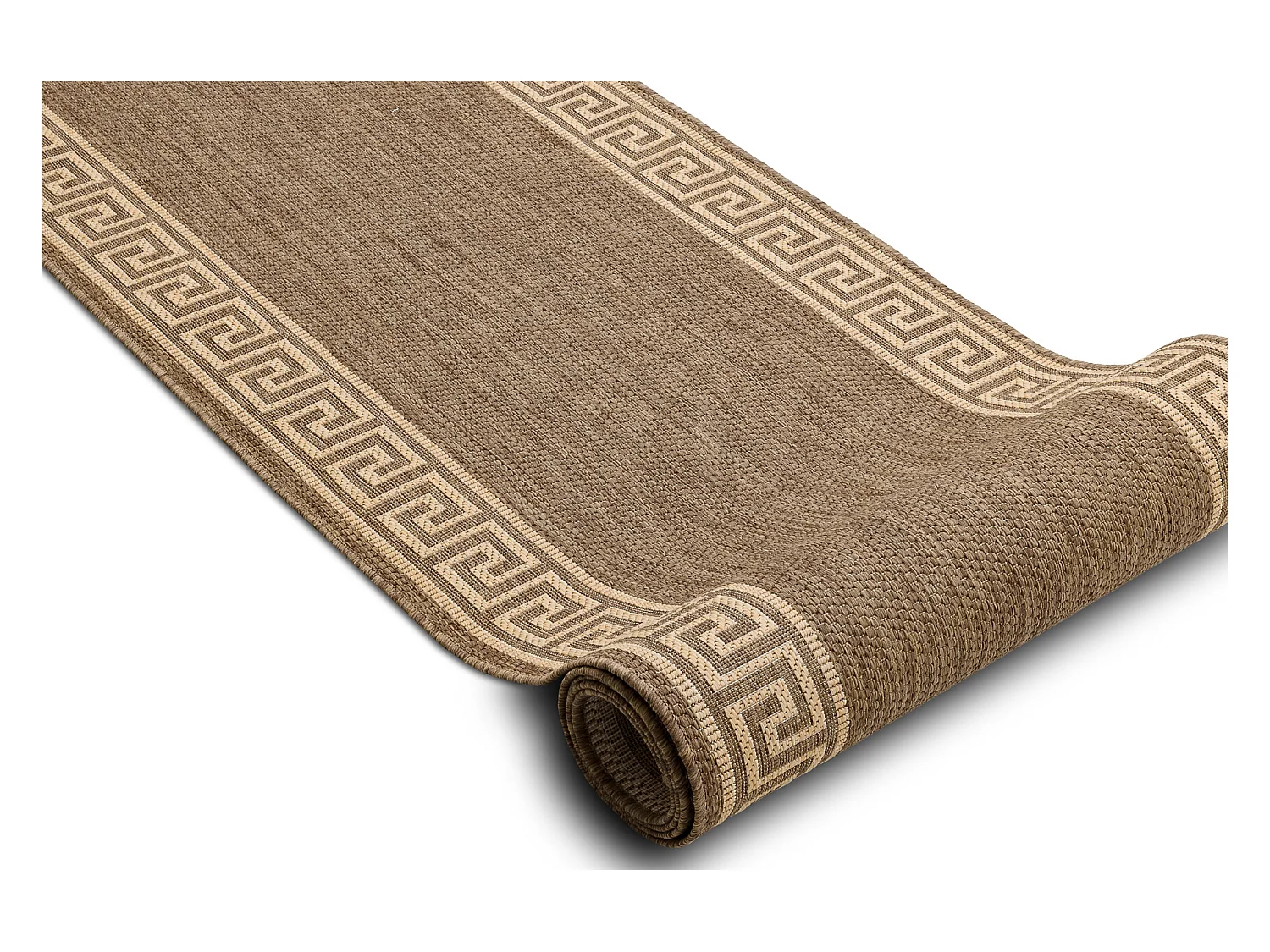 TAPIS DE COULOIR SIZAL FLOORLUX modèle 20014 café / mais 100x560 cm