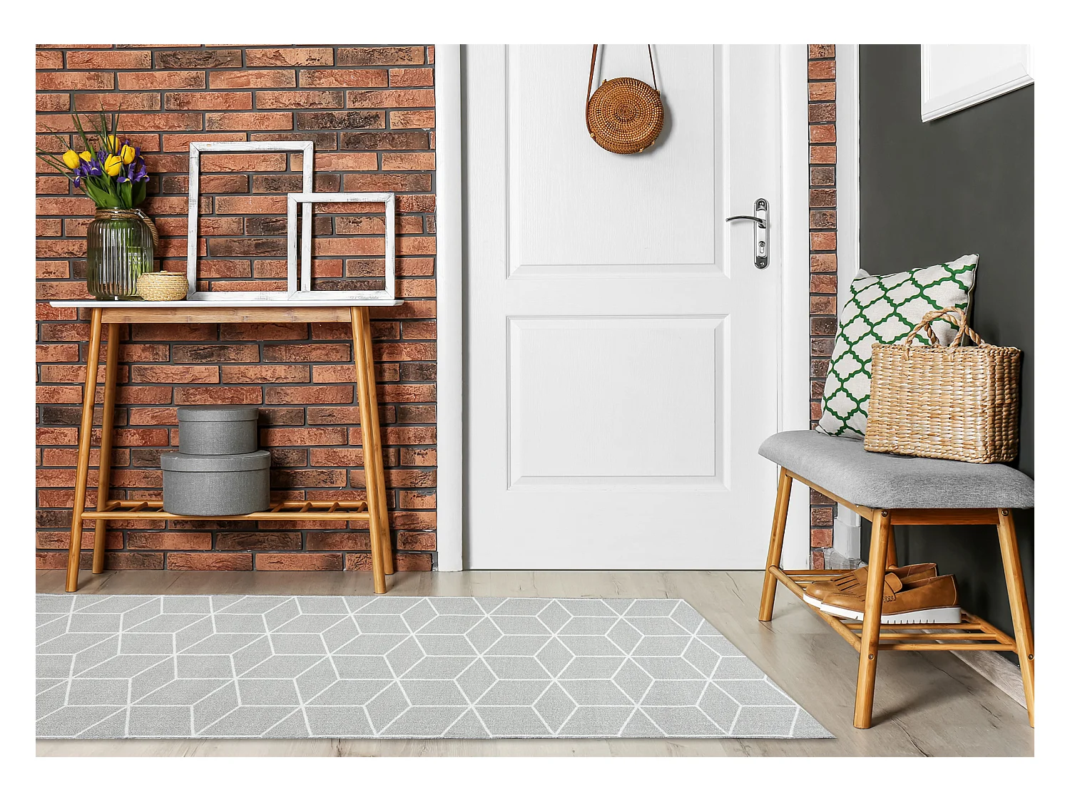 Vloerbekleding met rubber bekleed Drieho guma paars 90x110 cm