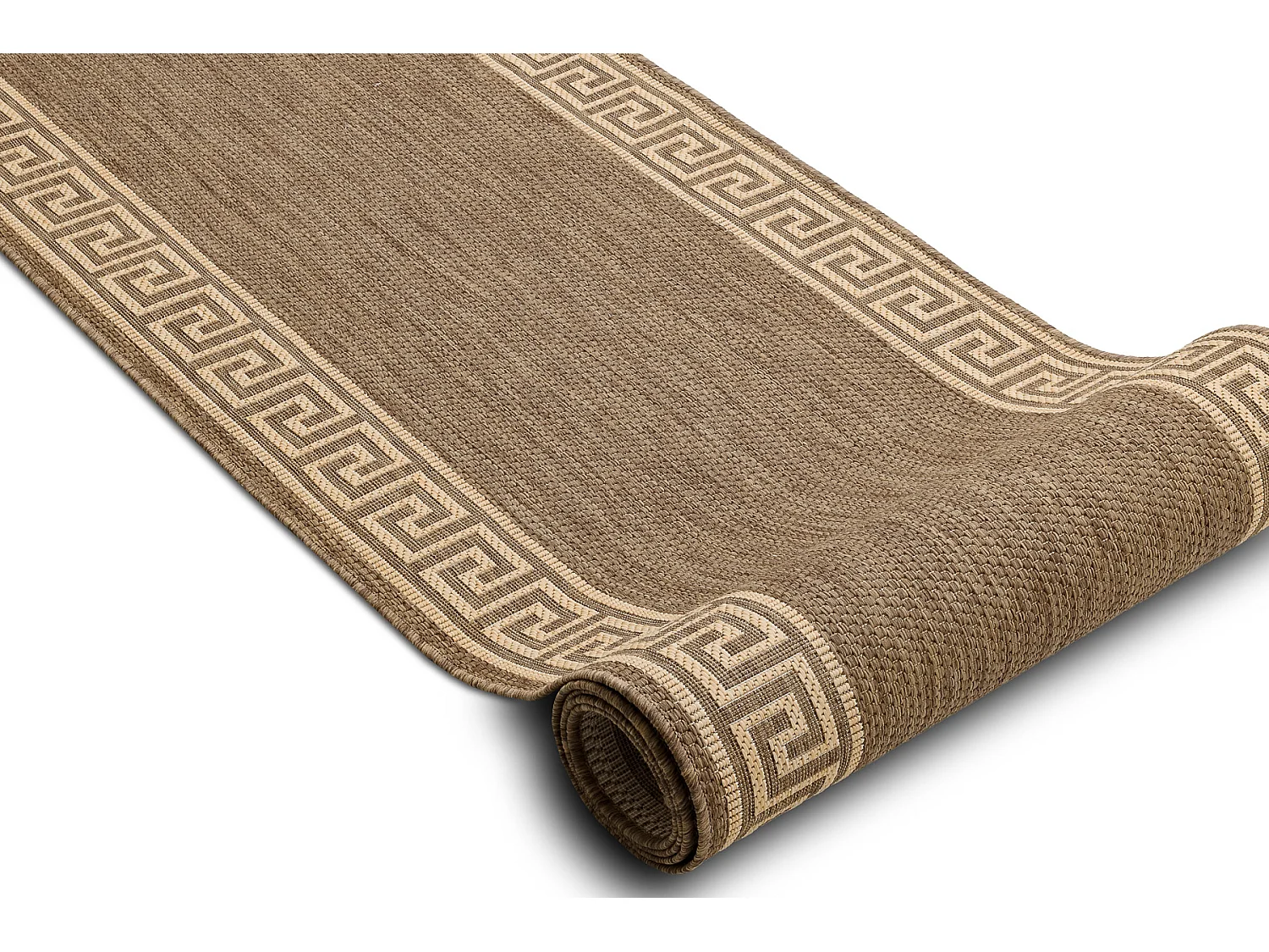 TAPIS DE COULOIR SIZAL FLOORLUX modèle 20014 café / mais 100x630 cm