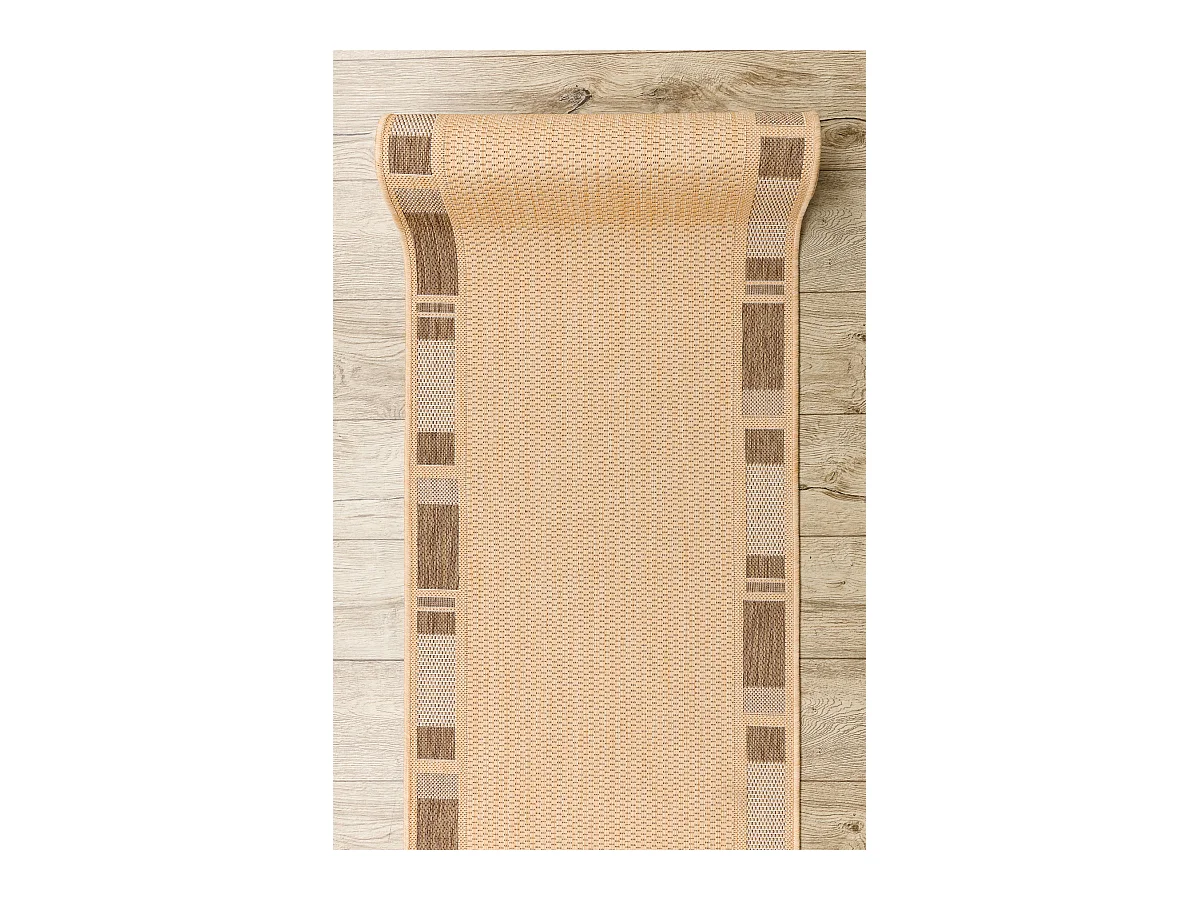 Alfombra de pasillo SIZAL FLOORLUX modelo 20195 color maíz/color caf� 80x810 cm