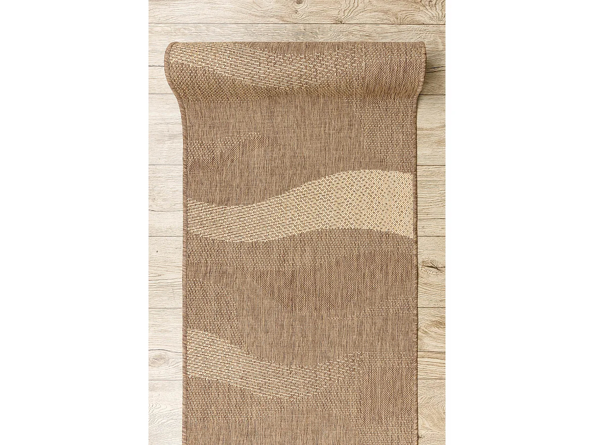 TAPIS DE COULOIR SIZAL FLOORLUX modèle 20212 café / mais 120x100 cm