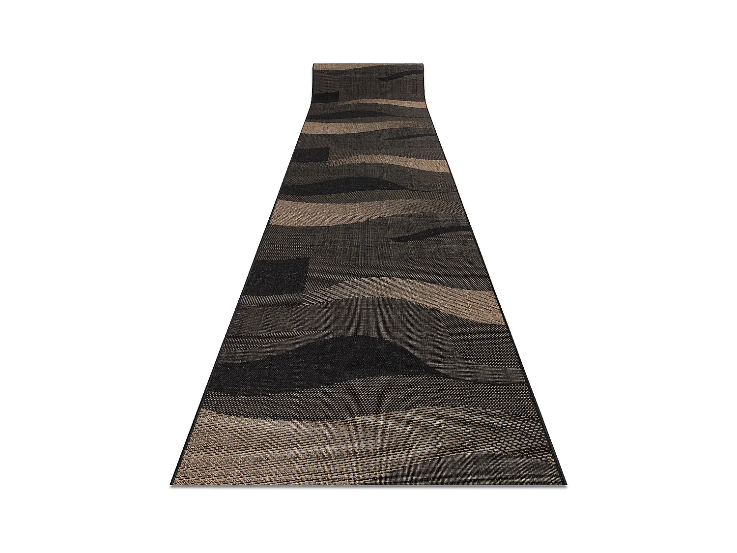 Vloerbekleding SISAL FLOORLUX patroon 20212 ZWART / coffee 120x1150 cm