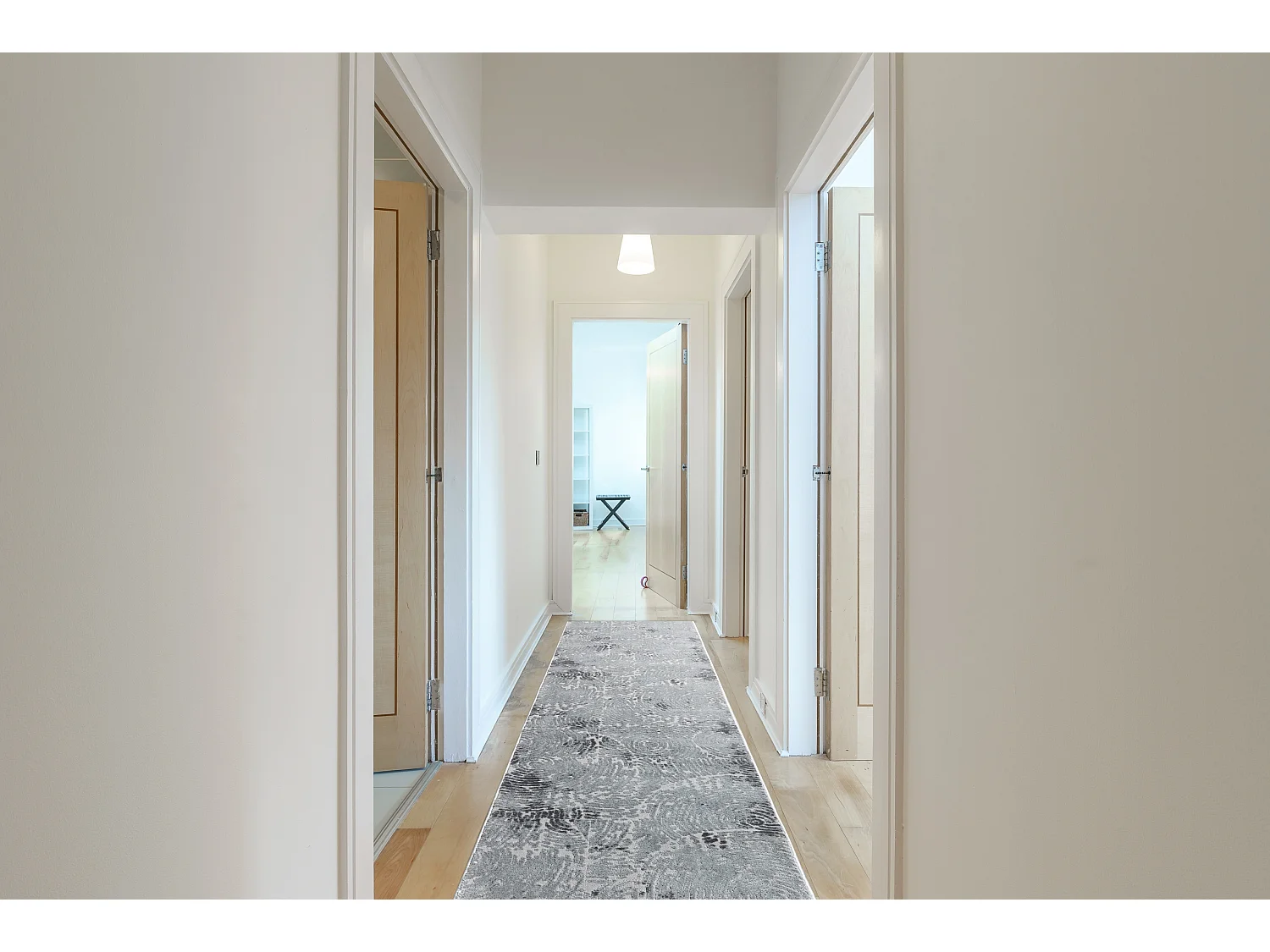 Tapis de couloir Structural MEFE 8725 deux niveaux de molleton gris  90x740 cm