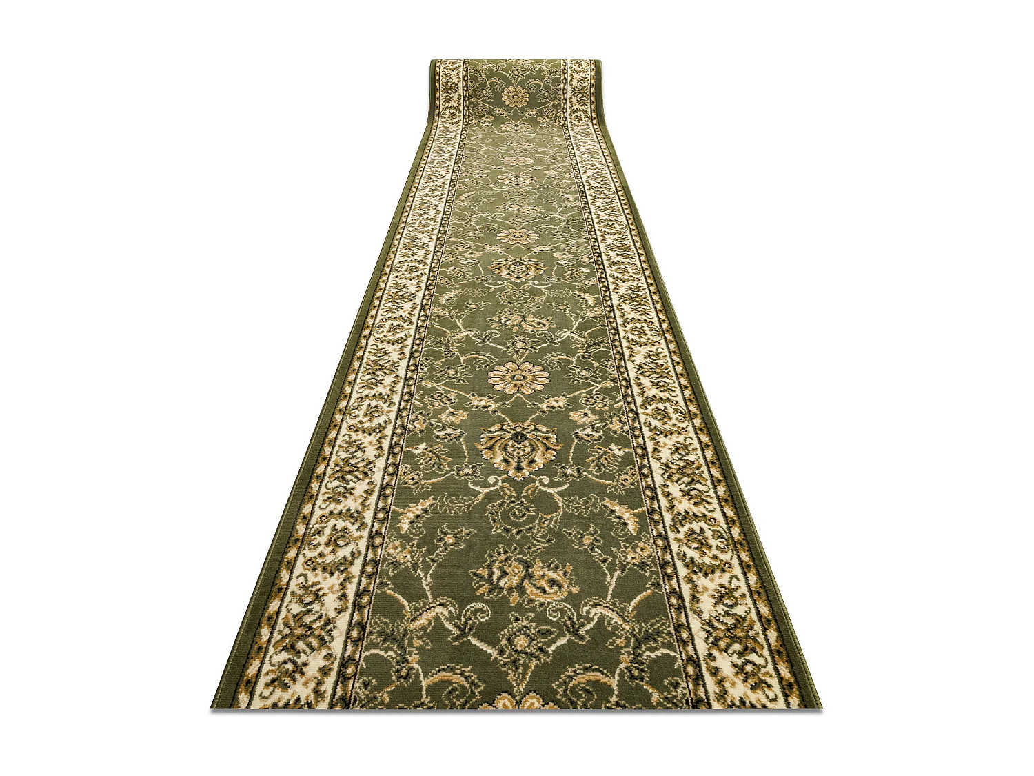 TAPIS DE COULOIR BCF MORAD Klasyk classique olive verte 70x630 cm