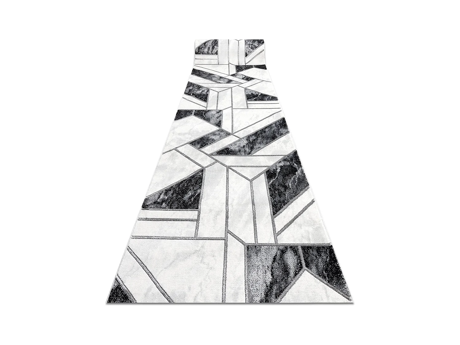 Loper EMERALD exclusief 81953 glamour, stijlvol geometrisch zwart / zi 100x330 cm