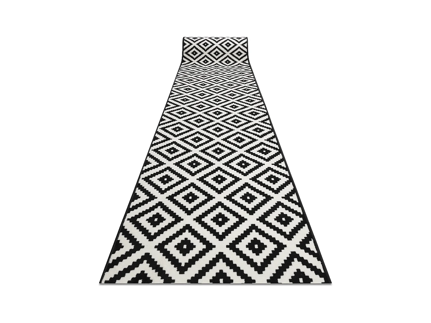 TAPIS DE COULOIR BCF MORAD Ruta diamants noir / crème 70x600 cm