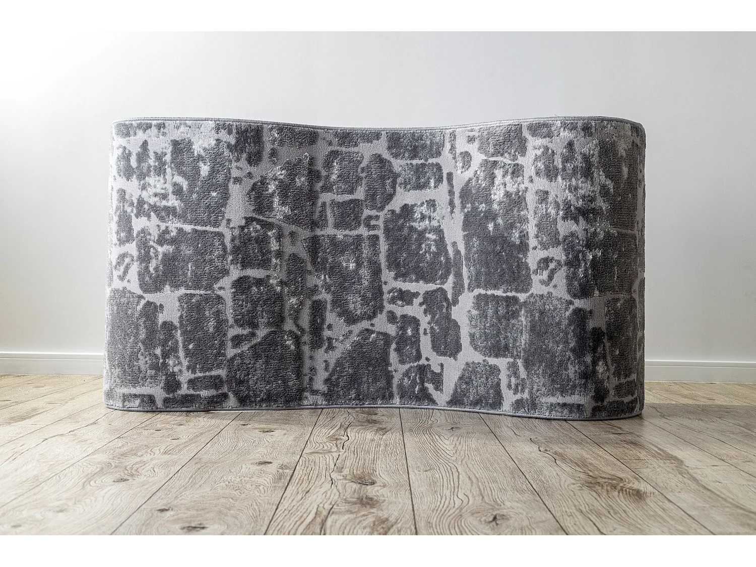 Tapis de couloir Structural MEFE 6184 deux niveaux de molleton gris fo 70x900 cm