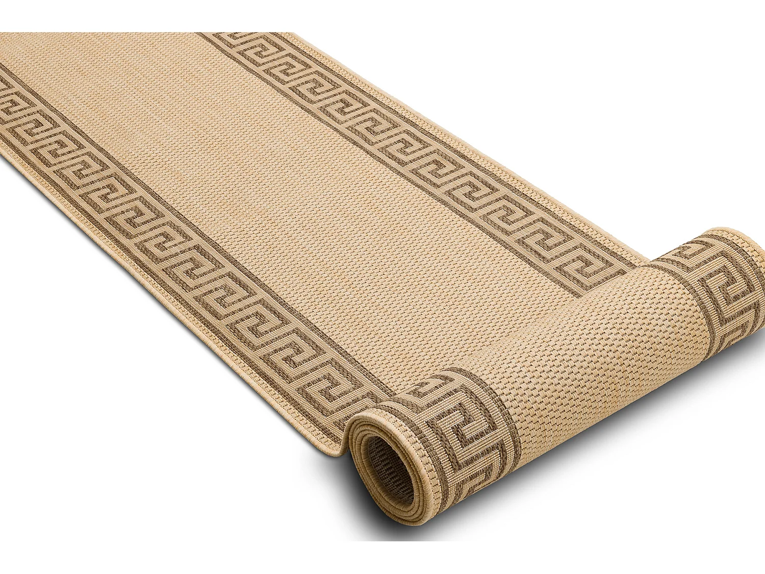 TAPIS DE COULOIR SIZAL FLOORLUX modèle 20014 mais / café 80x980 cm