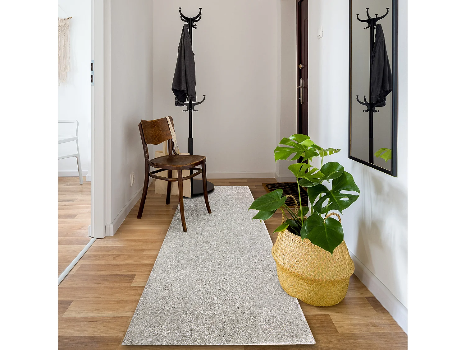 Tapis de couloir SANTA FE crème 031 plaine couleur unie 70x450 cm