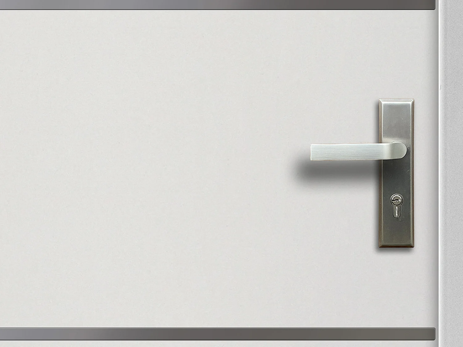 Fuld stål- og rustfri stål hoveddør H207 x B100 cm hvid - venstre indadgående - NAXARA