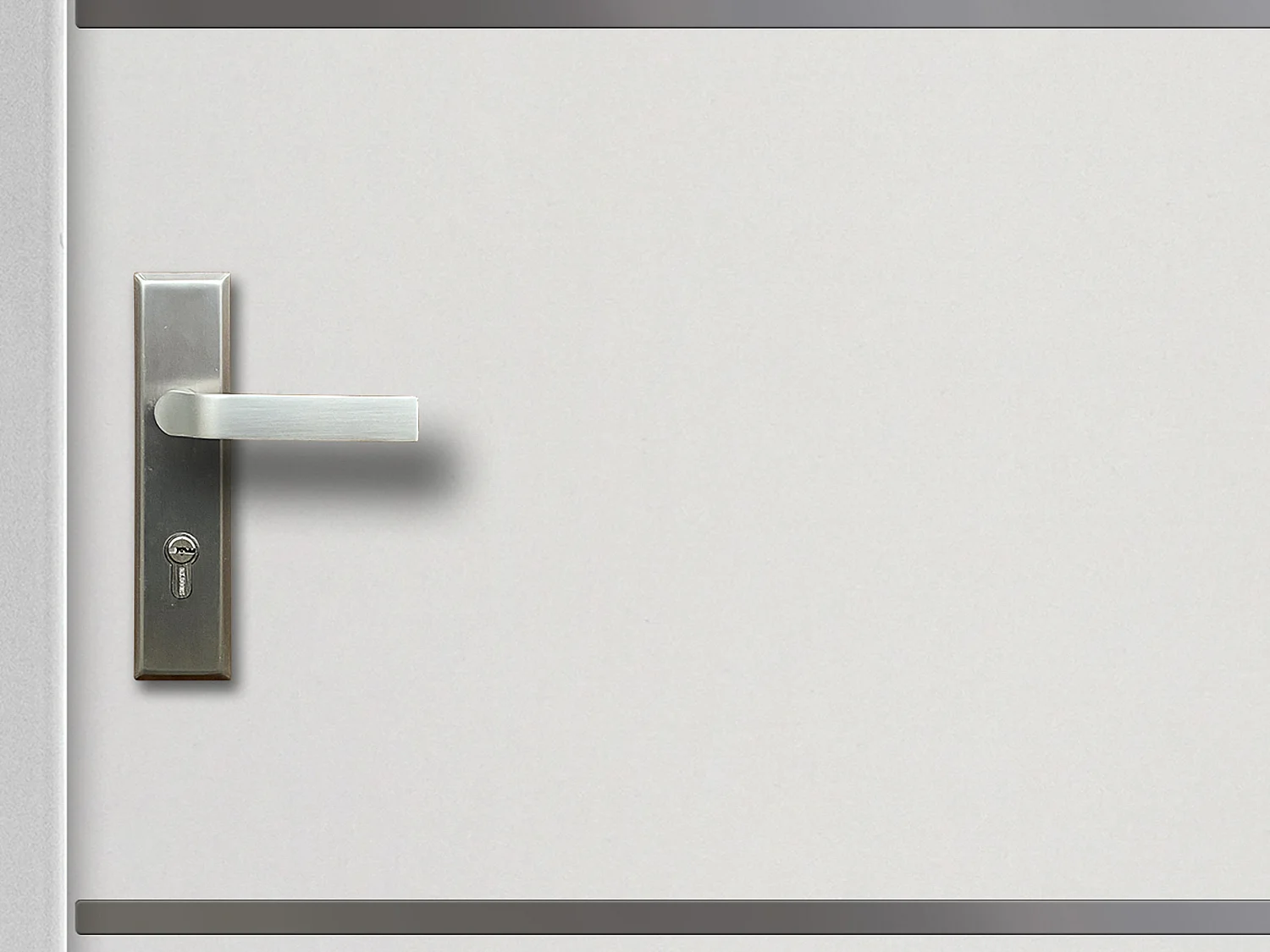 Porte d'entrée en acier pleine et inox H207 x L100 cm blanc - poussant droit - NAXARA