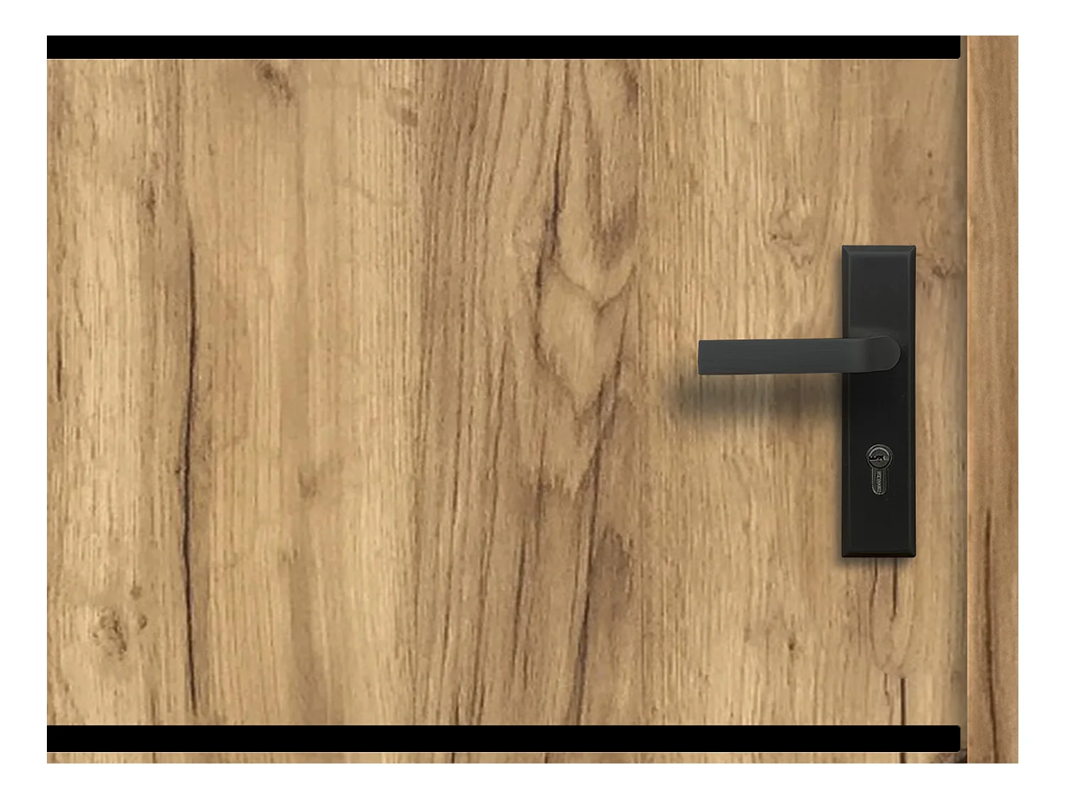 Porta d'ingresso Apertura verso sinistra H207 x L100 cm in Acciaio massiccio e Inox Effetto rovere - NAXARA