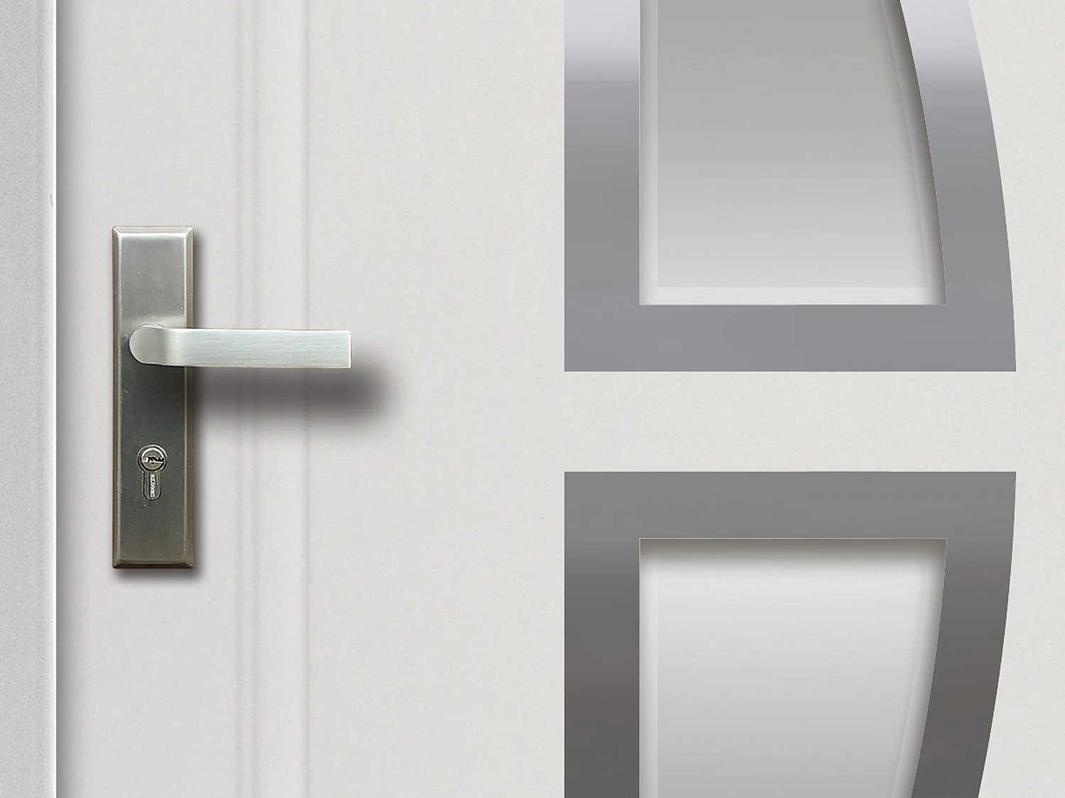 Porta d'ingresso Apertura verso destra H.207 x l.100 cm in Acciaio smaltato e Inox Bianco - COVAS