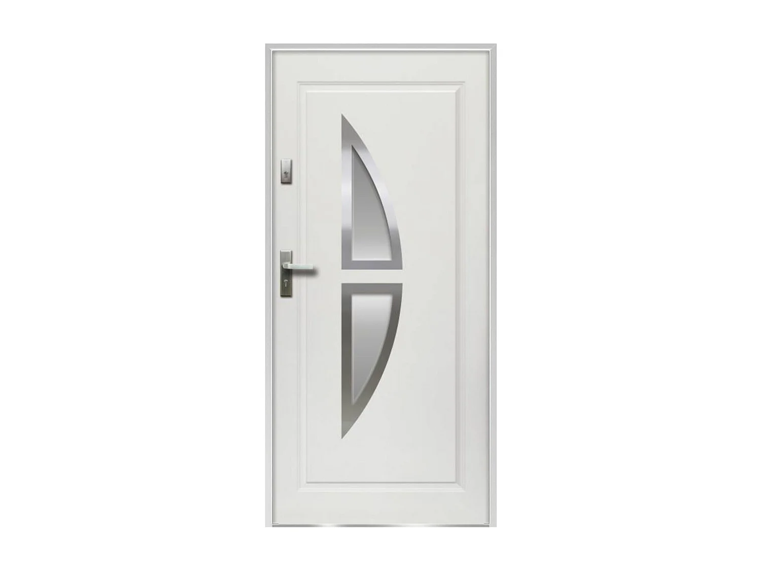 Porta d'ingresso Apertura verso destra H.207 x l.100 cm in Acciaio smaltato e Inox Bianco - COVAS