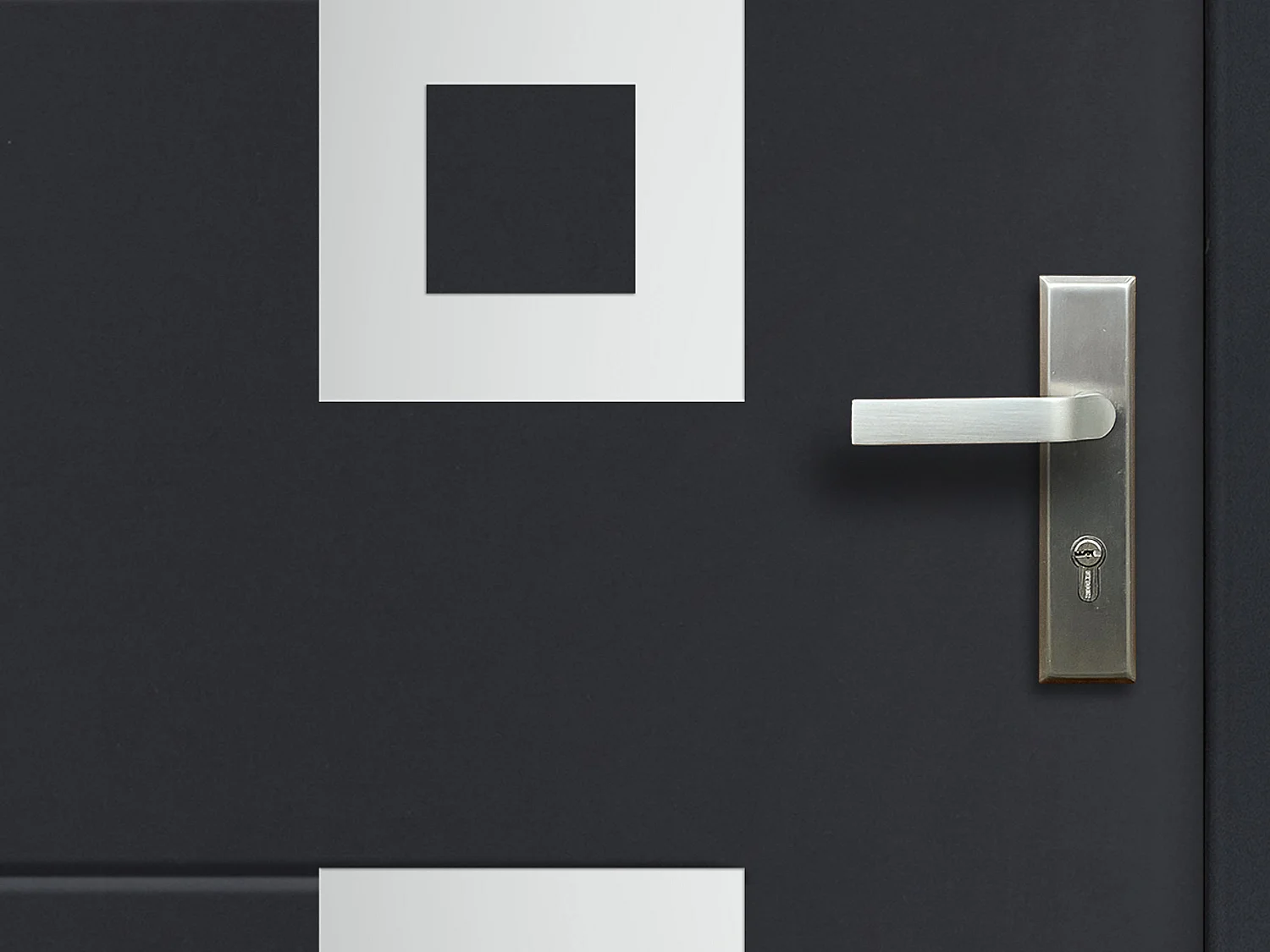 Puerta de entrada de acero inox Ancho 207 x Ancho 100 cm antracita - abre a la izquierda - TIFANA