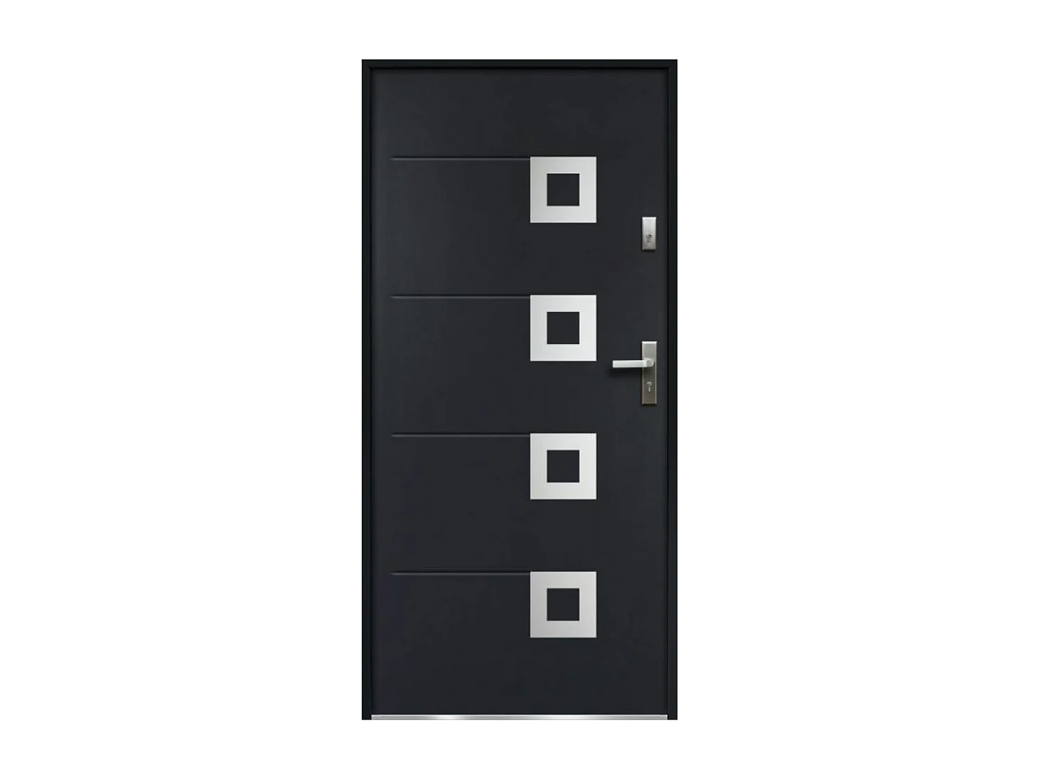 Puerta de entrada de acero inox Ancho 207 x Ancho 100 cm antracita - abre a la izquierda - TIFANA