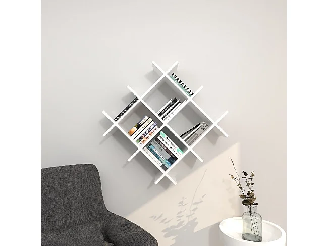 Étagère Farley, Blanc, 75x27x75 cm, EPIKASA