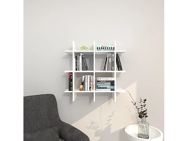 Étagère Farley, Blanc, 75x27x75 cm, EPIKASA