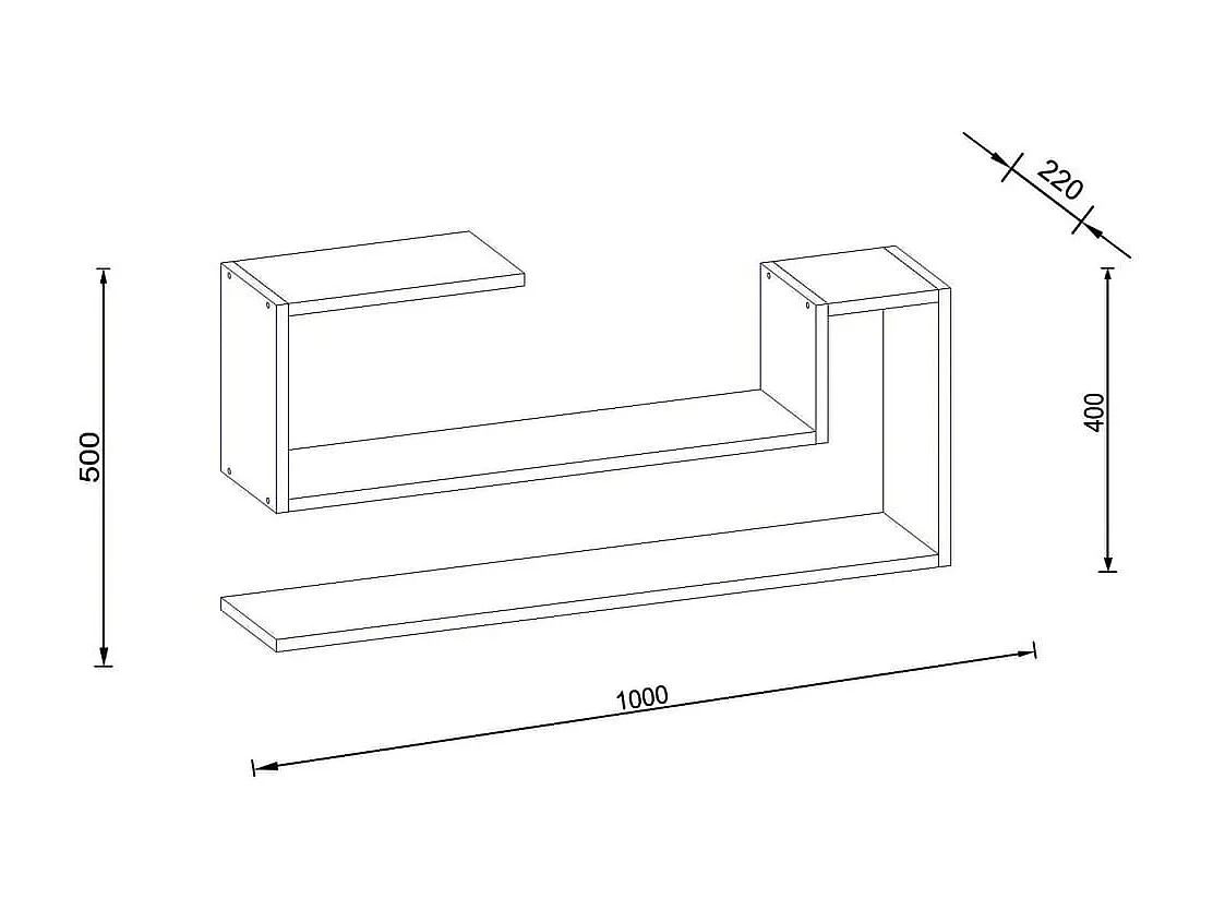 Étagère murale Airy 100x22x50 cm Blanc