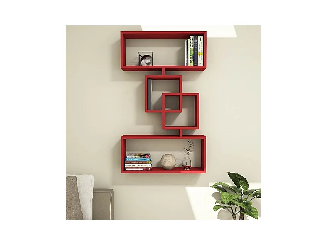 Étagère Harmony - Rouge - 70 x 22 x 117 cm