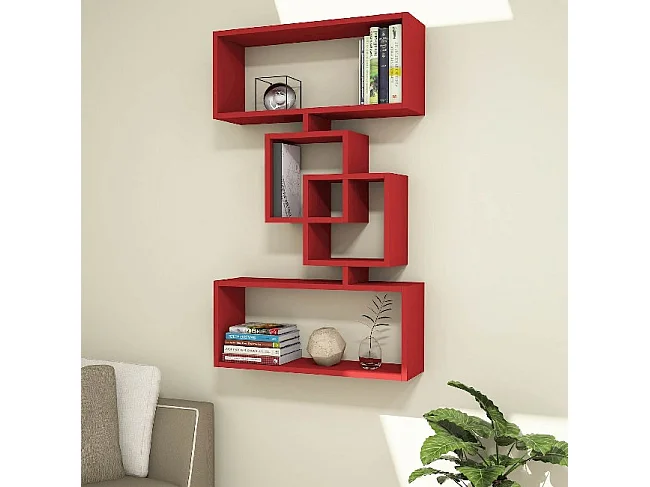 Étagère Harmony - Rouge - 70 x 22 x 117 cm