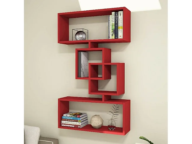 Étagère Harmony - Rouge - 70 x 22 x 117 cm