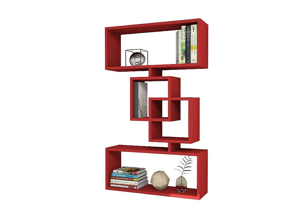 Étagère Harmony - Rouge - 70 x 22 x 117 cm