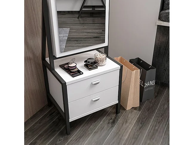 Mueble de Entrada Elegante - Blanco, Negro - 41 x 35 x 170 cm - EPIKASA