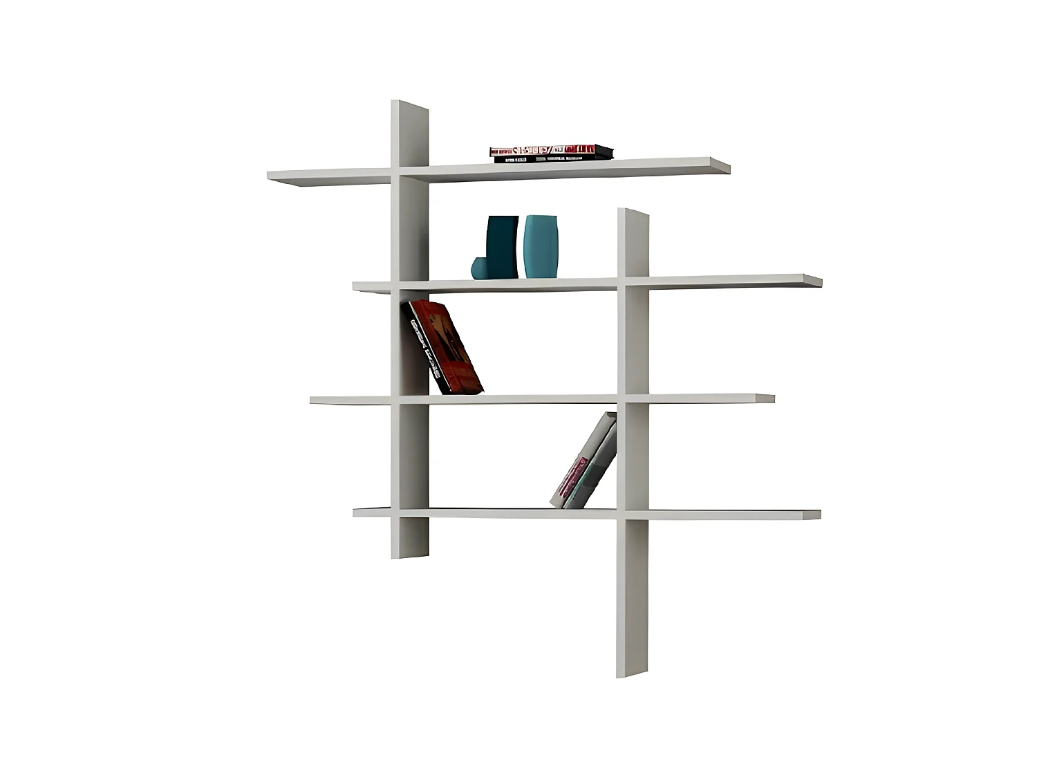 Étagère Cizgi, Blanc, 115x22x115 cm, EPIKASA