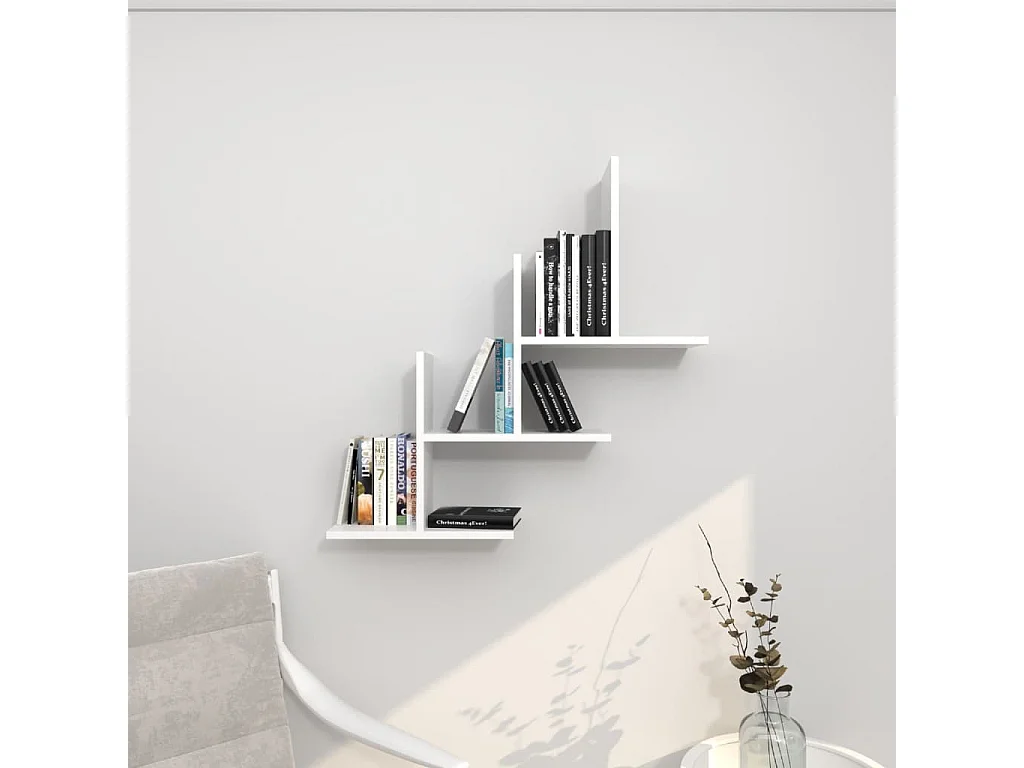 Ensemble d'étagère murale Eclipse 80x20x81,8 cm Blanc