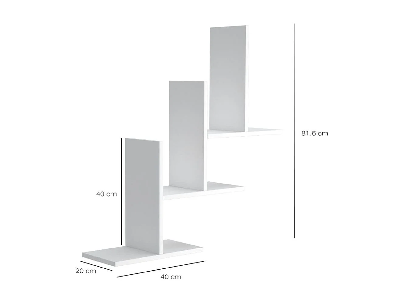 Ensemble d'étagère murale Eclipse 80x20x81,8 cm Blanc