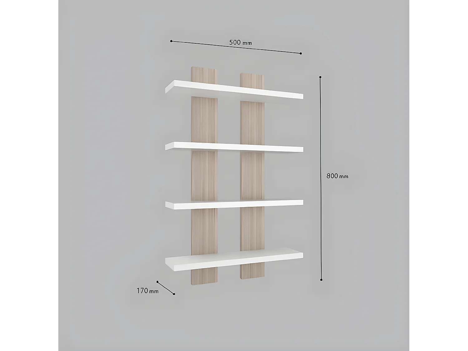 Étagère Nergis, Cordoue, 50x17x80 cm, EPIKASA