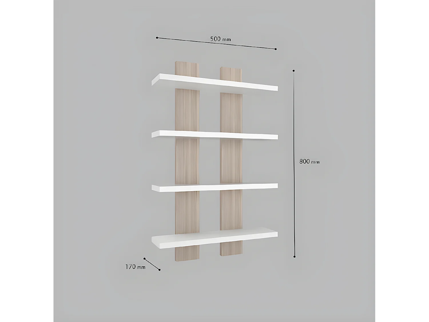 Étagère Nergis, Cordoue, 50x17x80 cm, EPIKASA