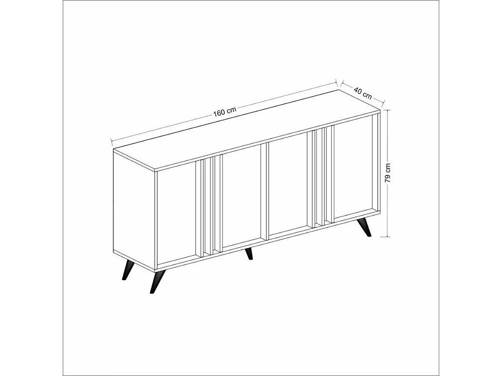 Tavolo Consolle Rilla - Noce, Antracite - 160 x 40 x 79