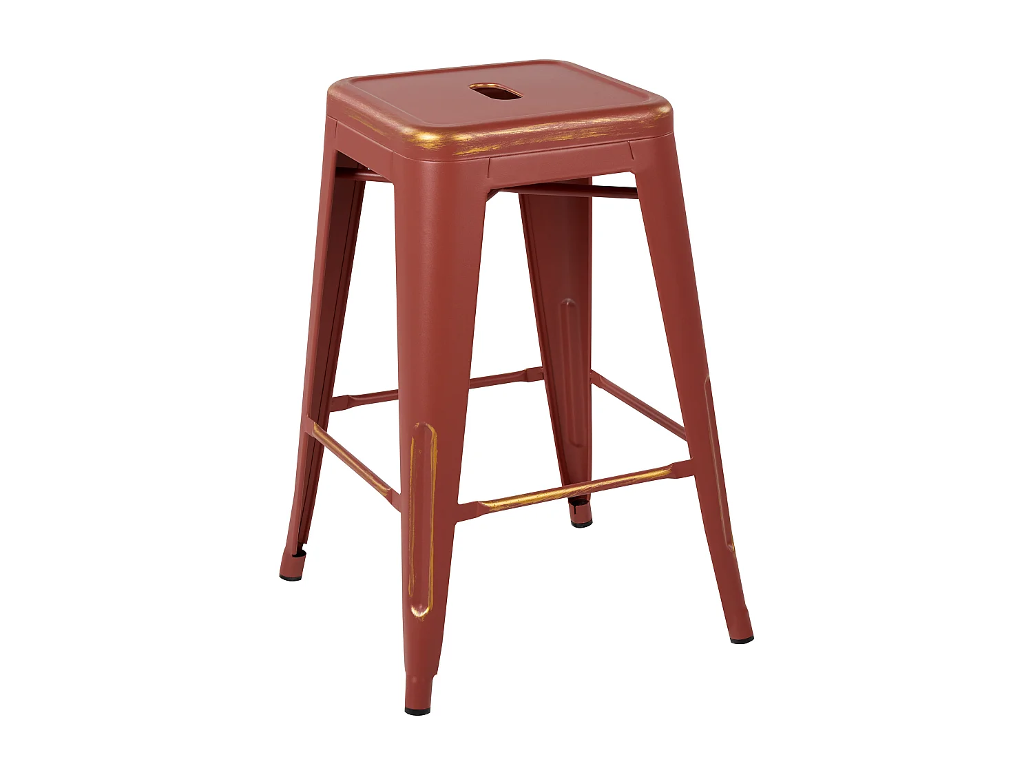 Lot de 2 tabourets de bar CABRILLO Métal Rouge
