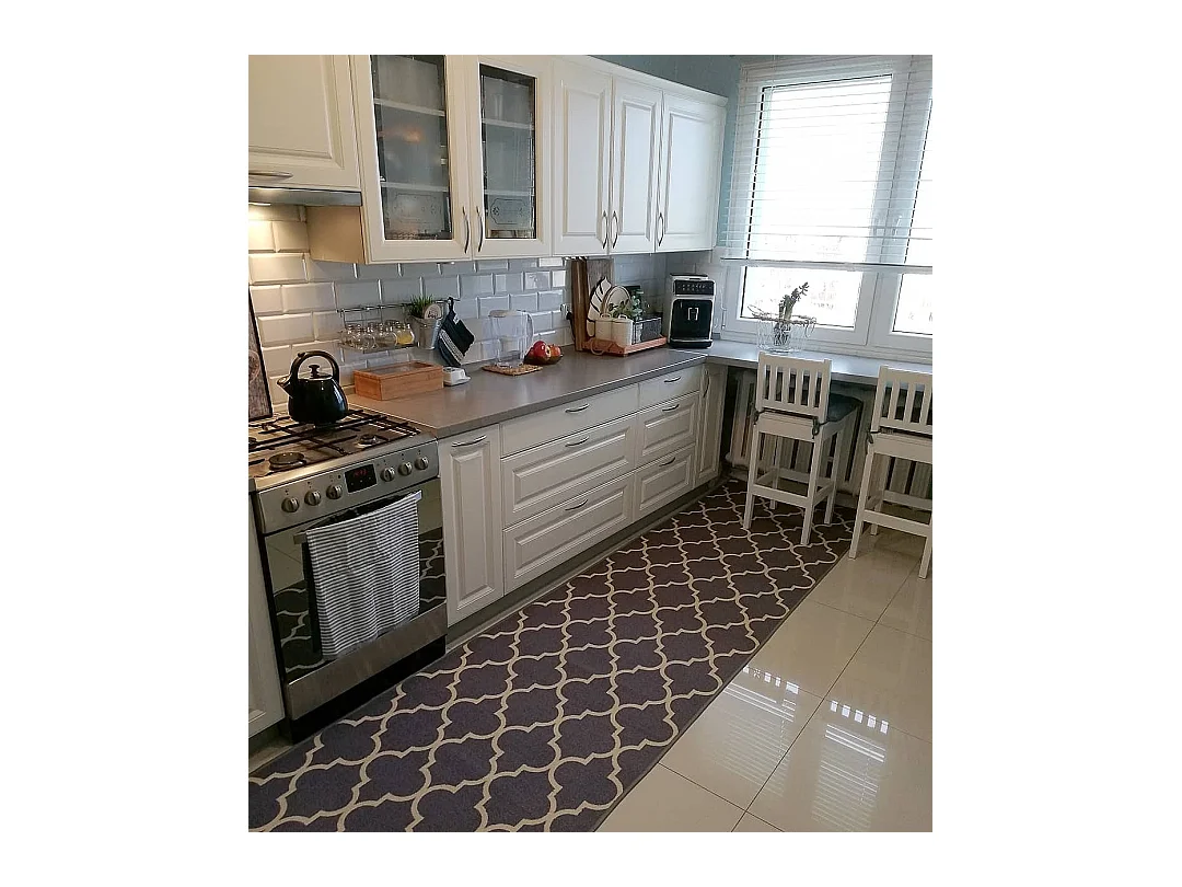 Gegummeerde bestrating Marokkaanse Klaver grijskleuring TRELLIS 30352 110x870 cm