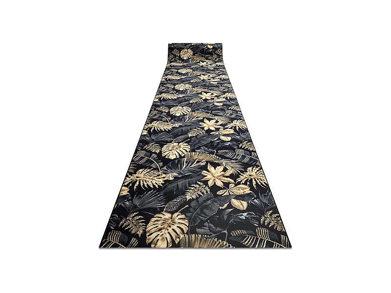 TAPIS DE COULOIR antidérapant MONSTERA Feuilles la gomme or 100x690 cm