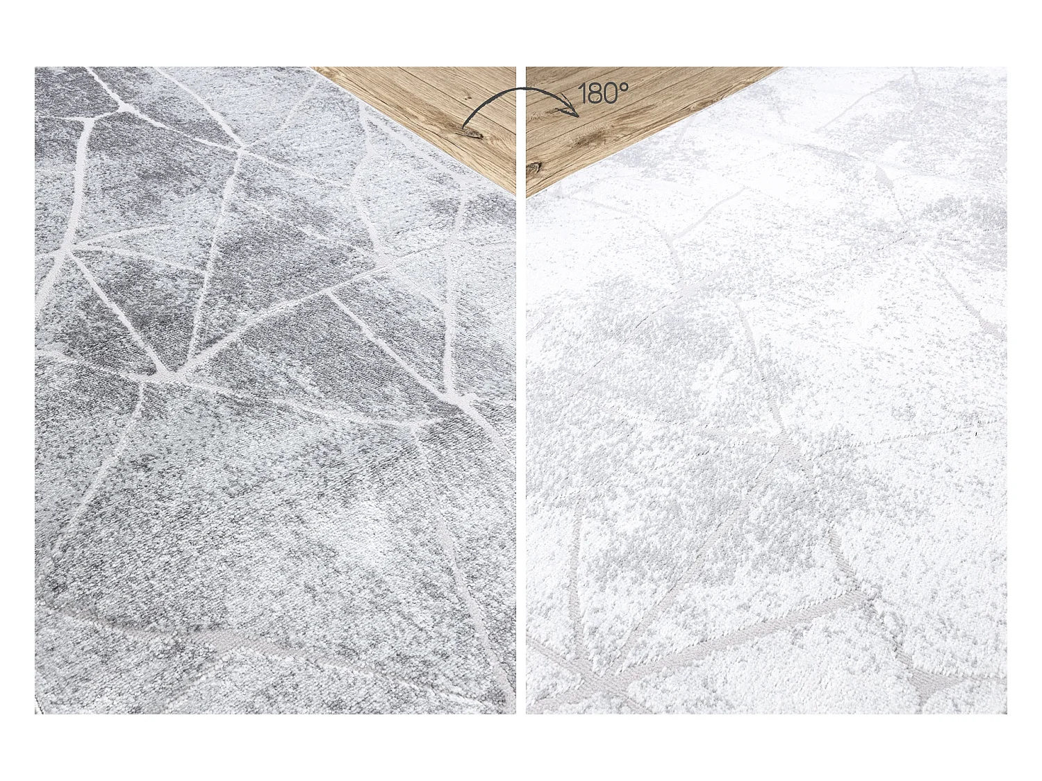 Läufer Strukturell MEFE 2783 Marmor zwei Ebenen aus Vlies grau  80x970 cm