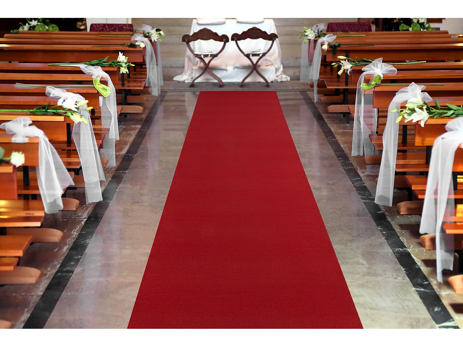 TAPIS DE COULOIR ANTIDÉRAPANT RUMBA 1974 Mariage couleur unique borde 70x820 cm