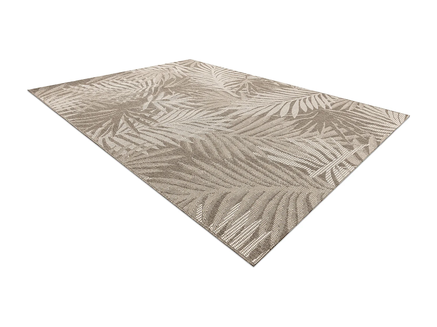 TAPIS EN CORDE SIZAL FLOORLUX 20504 FEUILLES gris foncé / Champagne J 120x170 cm