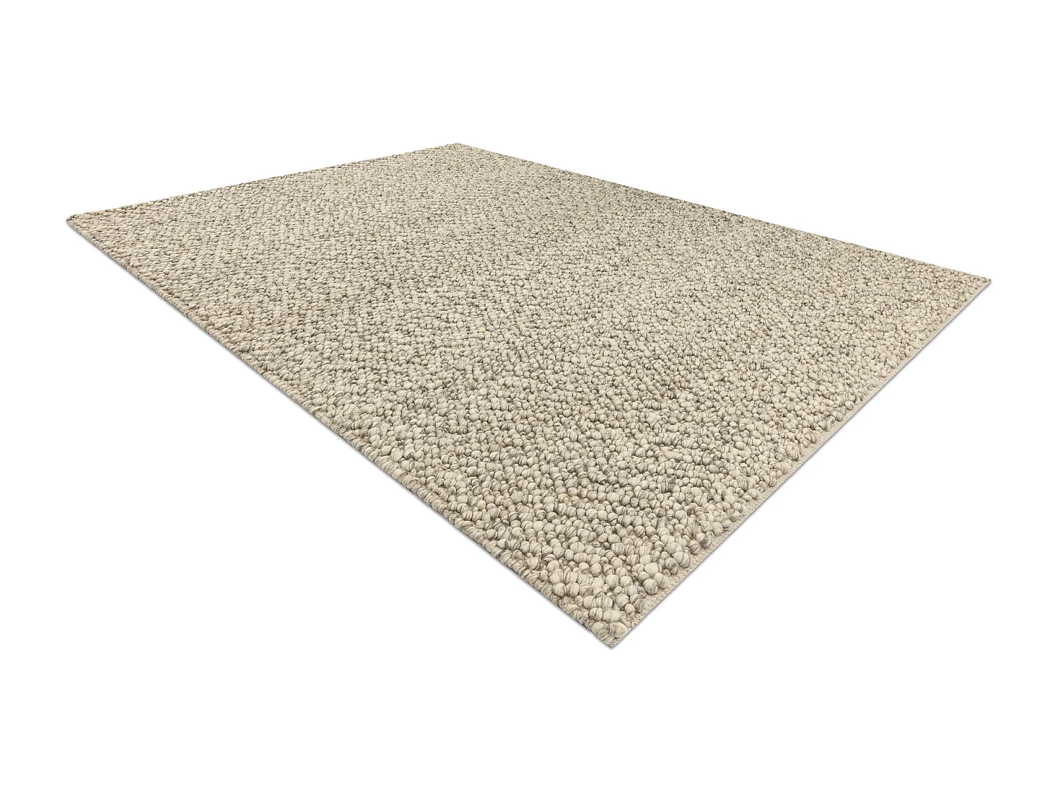 Tapis en laine TAHAR 99005G gris / beige - TISSÉ MAIN boucle, uniform 160x240 cm