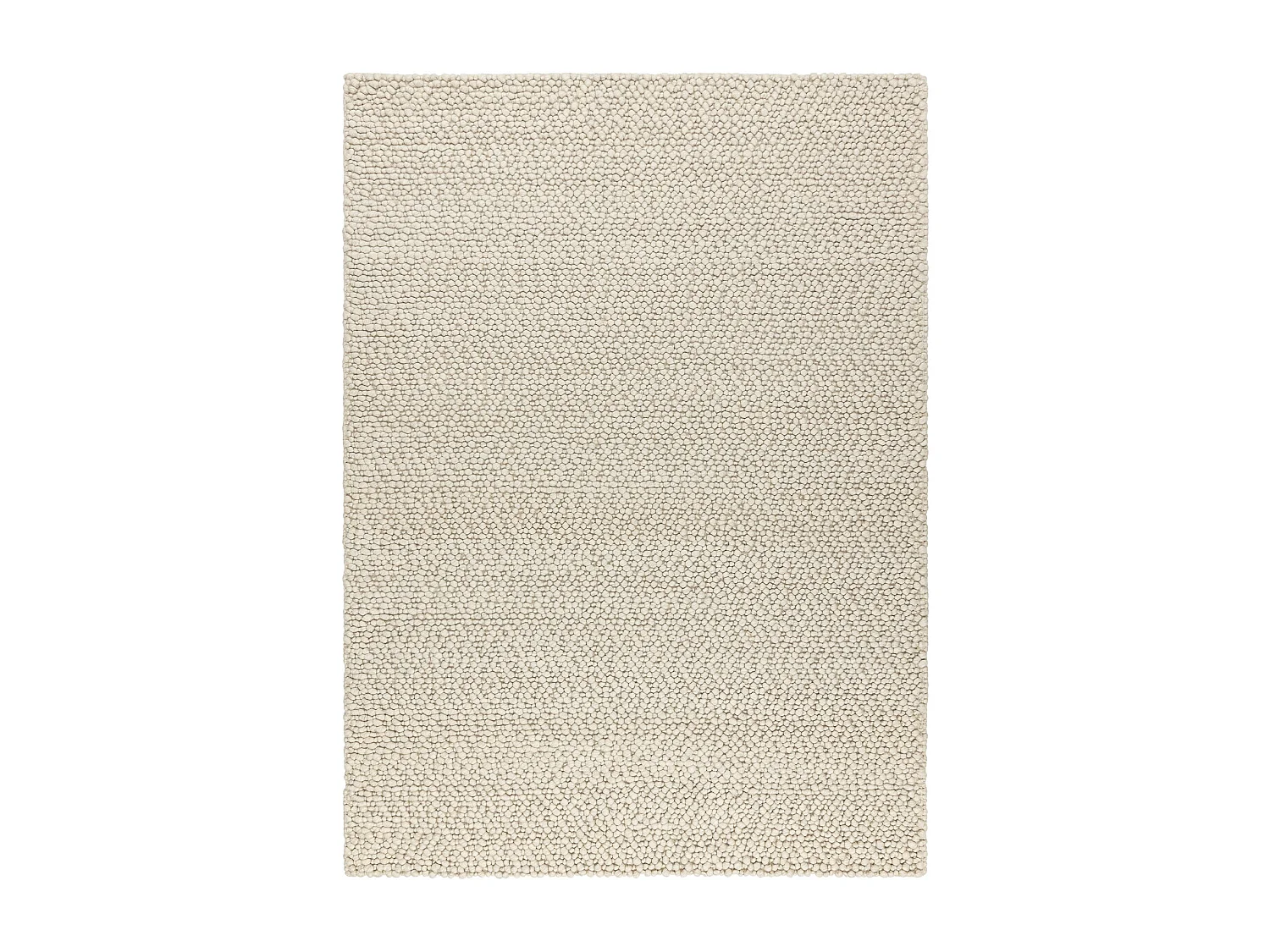 Wollteppich TAHAR 99005B Creme / grau - HANDGEWEBT Schlinge, uniform 200x290 cm
