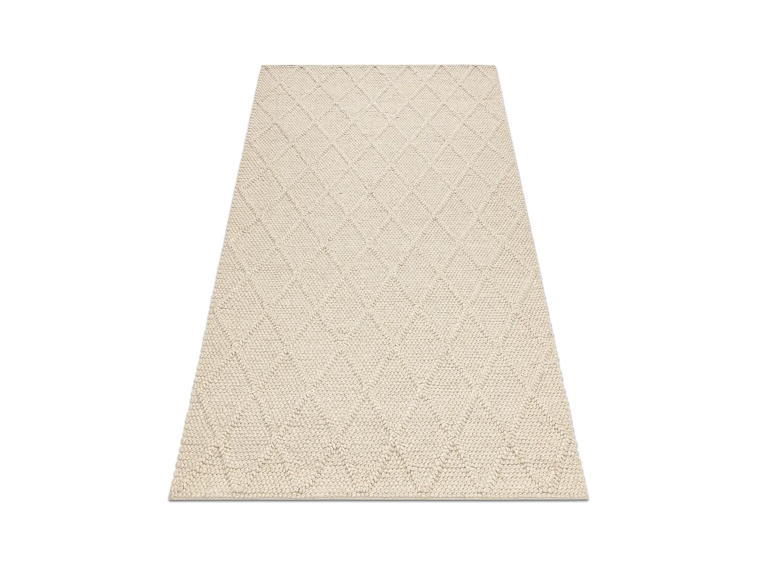 Tappeto in lana TAHAR 99001B crema - TESSUTO A MANO, rombi, boho 120x180 cm