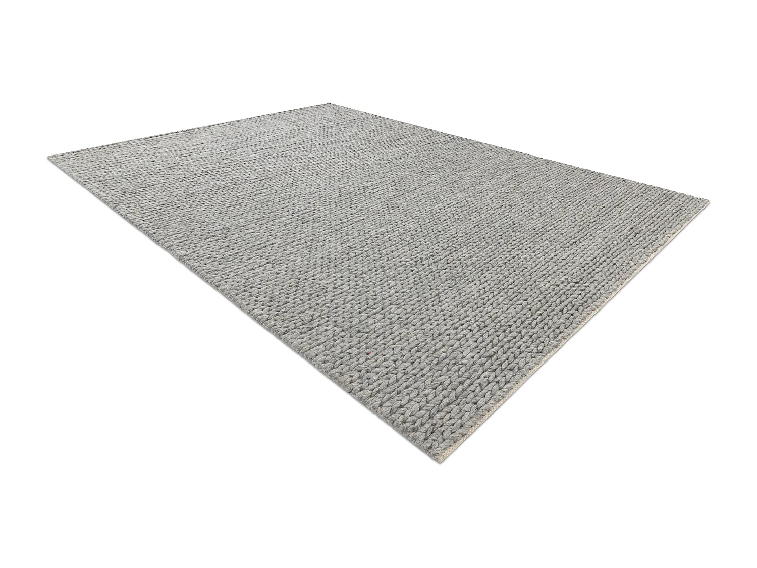 Wollteppich TAHAR 99004G grau - HANDGEWEBT Schlinge, uniform 160x240 cm