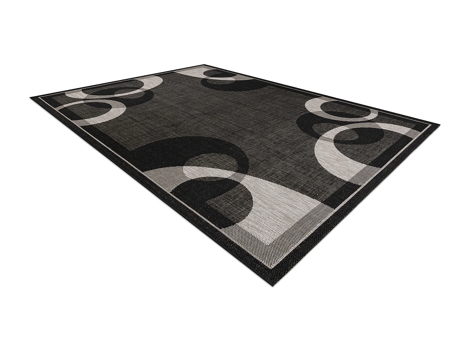 TAPIS EN CORDE SIZAL FLOORLUX 20078 NOIR / argentin  160x230 cm