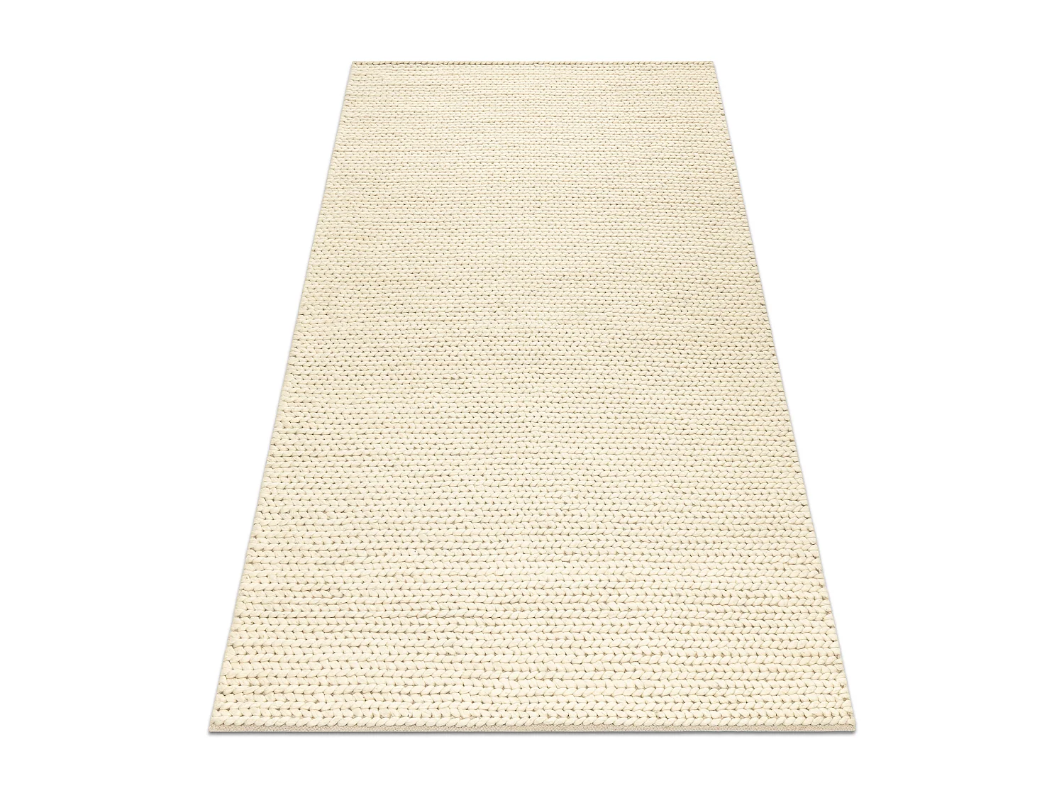 Wollteppich TAHAR 99004B Creme - HANDGEWEBT Schlinge, uniform 120x180 cm