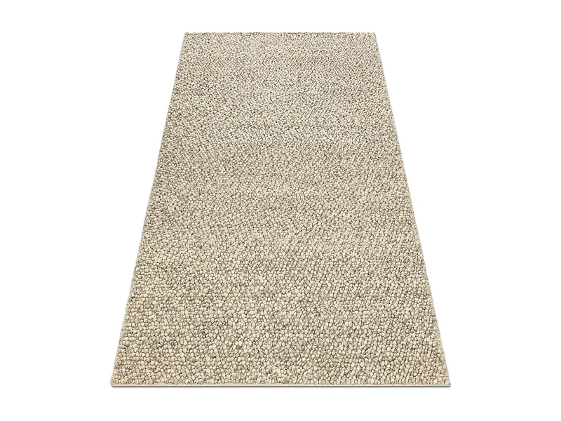 Wollteppich TAHAR 99005G grau / beige - HANDGEWEBT Schlinge, uniform 120x180 cm