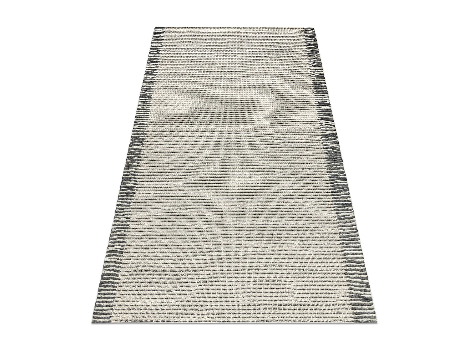 Tapis en laine TAHAR 99003F crème / gris - TISSÉ MAIN Lignes, frange 160x240 cm